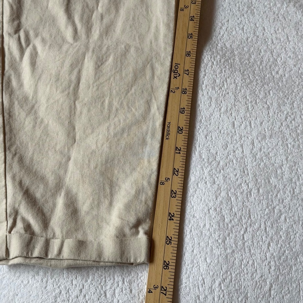 J.Crew Linen Cotton Drawstring Pants Minimalist Women 6 Beige Summer Breathable - Picture 7 of 9